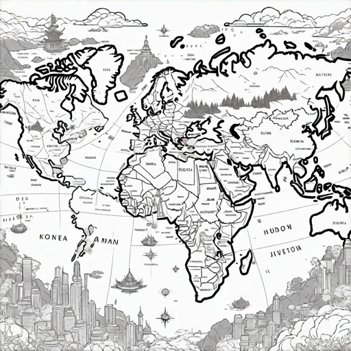 World Map Coloring Pages Online For Kids